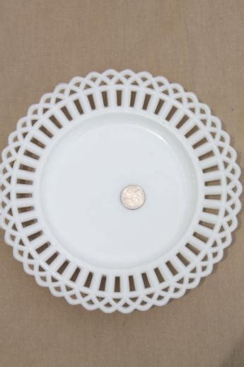 Old And Antique Milk Glass Plates Lot Lace Edge Pattern Glass Plates