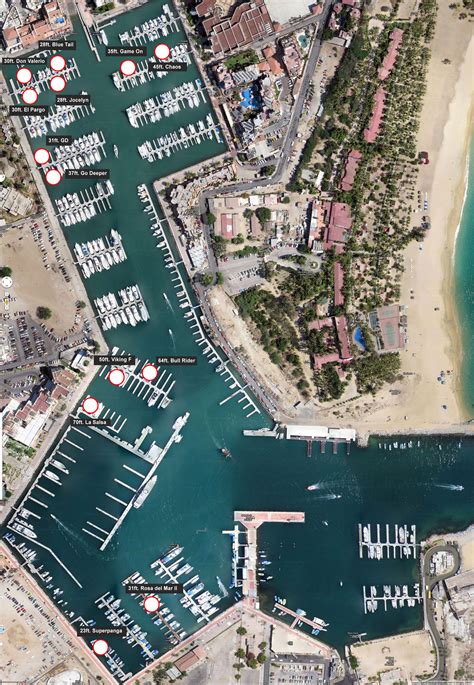 Dock Map | Cabo San Lucas sportfishing charters, Cabo San ...