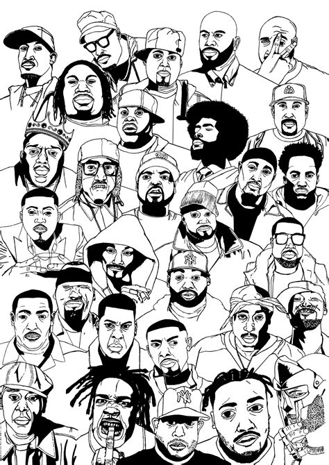 Poster With Portraits Of Hip Hop Artists On Behance
