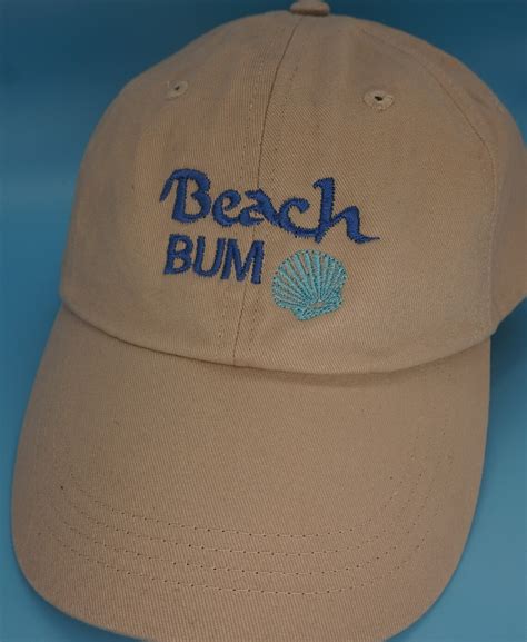 Beach Bum Baseball Hat Embroidered Dad Cap Blue Etsy