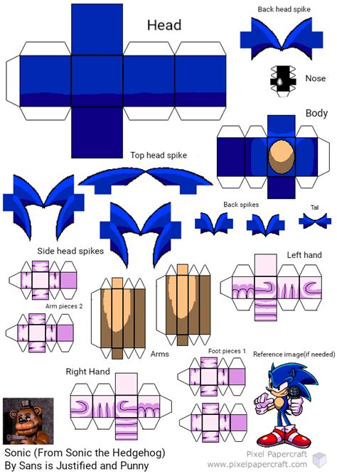 Pixel Papercraft Sonic The Hedgehog