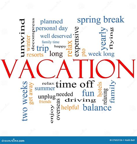 Vacation Word Cloud Concept Stock Illustration Illustration Of Unwind