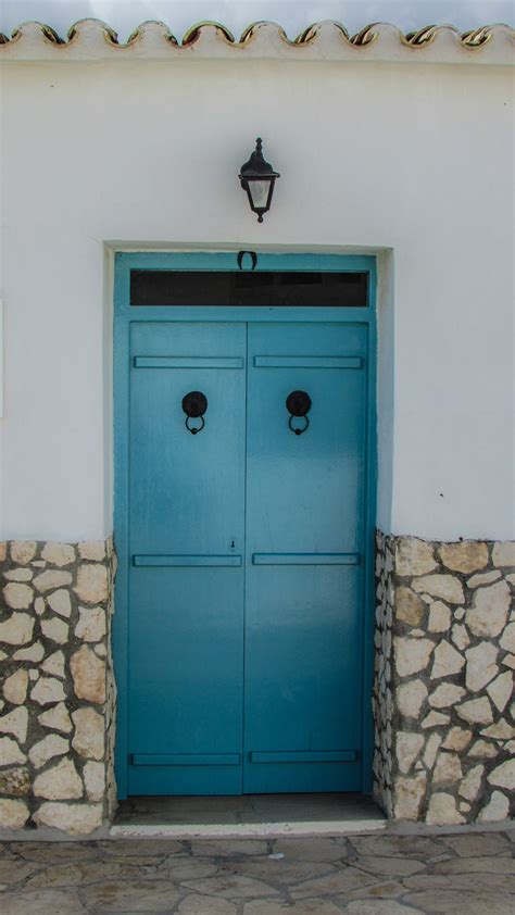 Blue Door Of Old White House Cyprus Paralimni Free Image Download