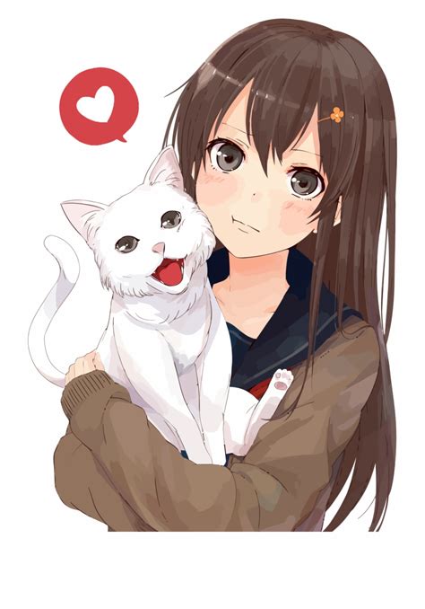 Anime Girl Clipart Cat Anime Girl With Brown Hair And