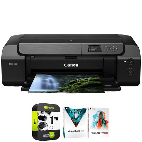 Canon Pixma Pro 200 Wireless Professional Inkjet Photo Printer 4280c002 Bundle With Corel