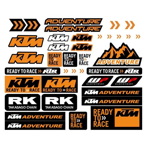 1 Set Ktm Sticker Motorcycle Decals Logo Ready To Race Adventure Racing