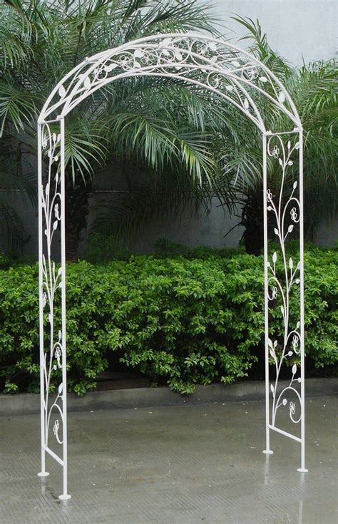 Shabby Chic Wrought Iron Garden Arch Pergolas In White Or Black