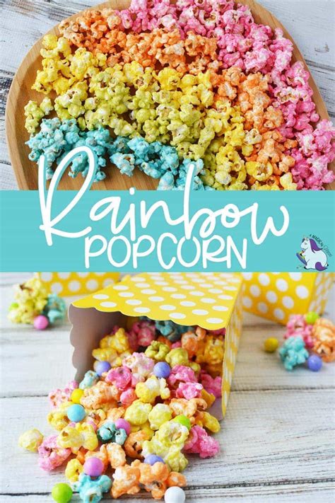 Colorful Rainbow Popcorn St Patricks Or Unicorn Party