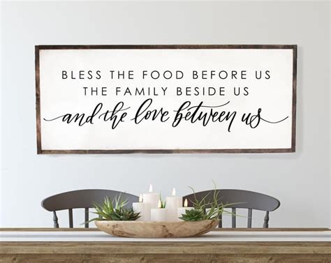 Bless The Food Before Us Farmhouse Dining Room Sign Dining Room
