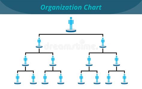 Organization Chart Infographics With People Icon And Abstract Line