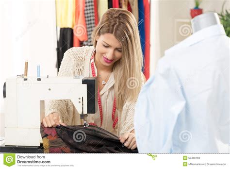 Young Fashion Designer Sew Stock Image Image Of Designer 52466169