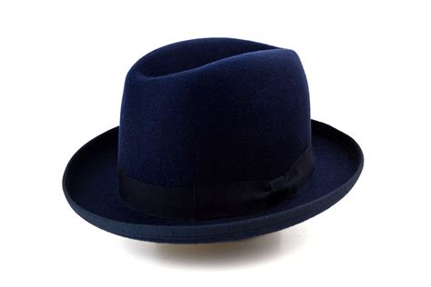 Homburg Hat The Candidate Navy Blue Fedora Hat For Men Mens