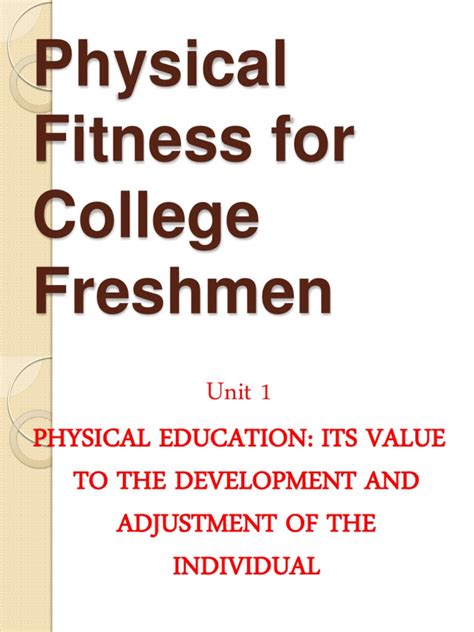 Physical Fitness For College Freshmen Aerobic Exercise Physical