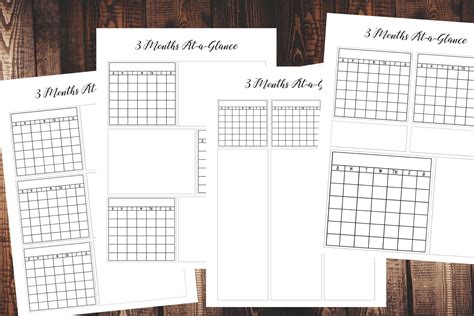 Three Months At Glance Calendar Printable Example Calendar Printable