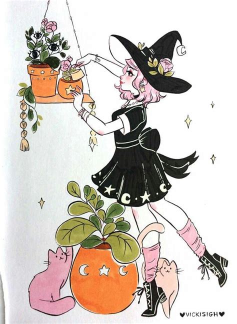 Artist Vickisigh Art Sketches Art Drawings Witch Drawing Witch Art