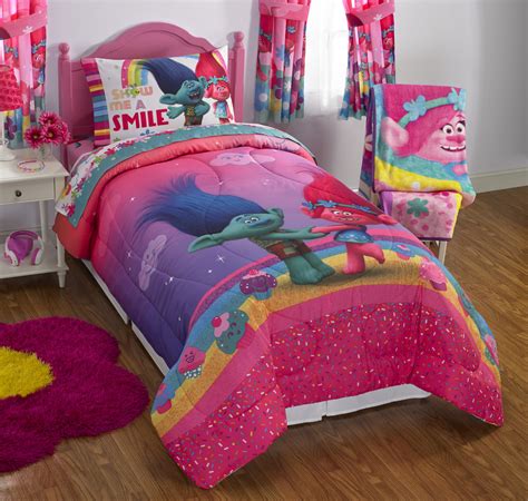 Kids Full Size Comforter Bed In Bag Bedding Set Troll Design Girls