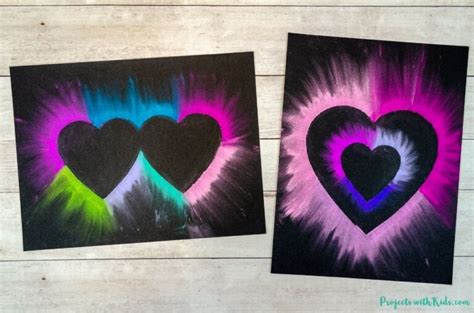 Easy Chalk Pastel Heart Art For Kids To Make Projects With Kids