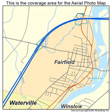 Aerial Photography Map Of Fairfield Me Maine