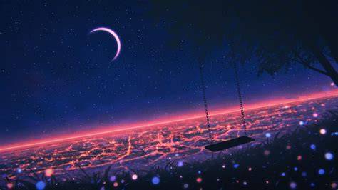 The Best 22 Starry Night Sky Landscape Anime Wallpaper 4k Bitakswasusi