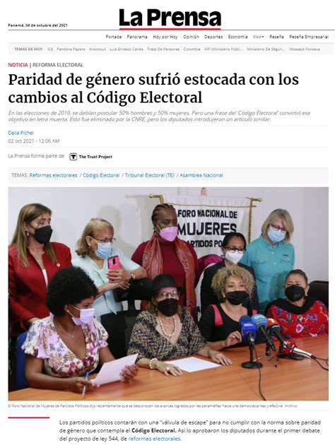 Paridad De Género Sufrió Estocada Con Los Cambios Al Código Electoral 02102021 La Prensa
