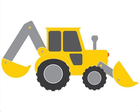 Backhoe Svg Loader Clipart Vector Clip Art Graphics Digital Etsy