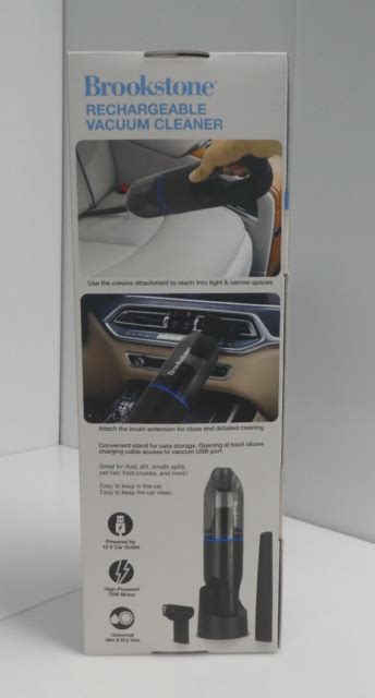 Brookstone Bk1678 Handheld Cordless Vacuum Cleaner For Home Or Car Usb