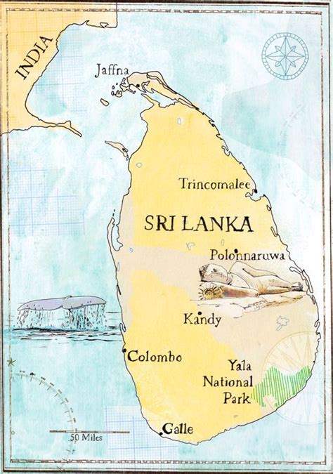 Fantastic Artwork Map Road Trip Adventure Sri Lanka