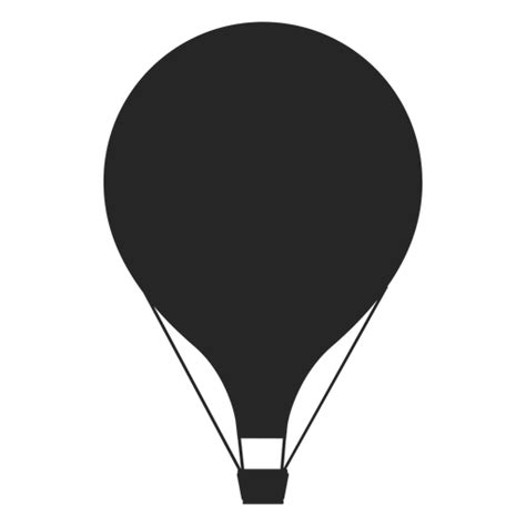 flat simple hot air balloon silhouette transparent png svg vector file