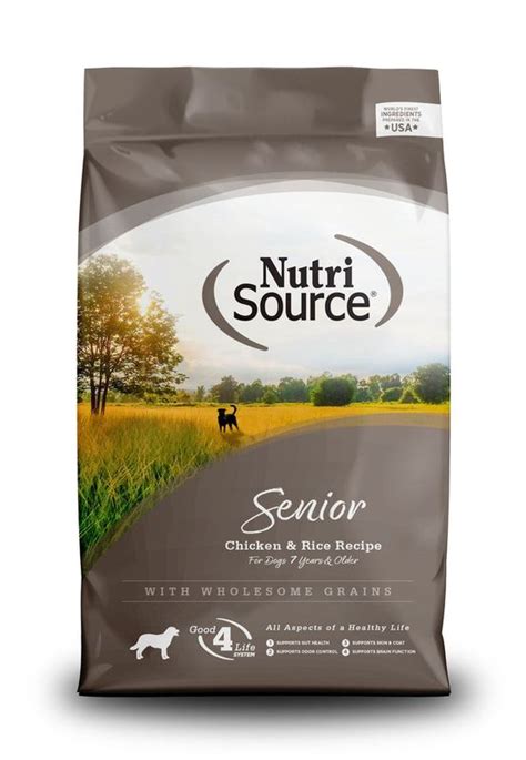 Nutrisource Senior Chicken And Rice Recipe With Wholesome Grains Dry Dog