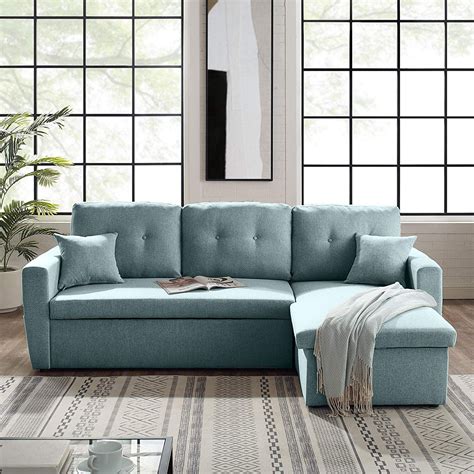 Seater Sofa Bed With Storage Tribesigns Convertible Sectional Sofa Couch Modern Linen