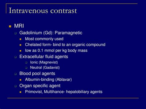 Ppt Intravenous Contrast Media Management And Prevention Of Adverse