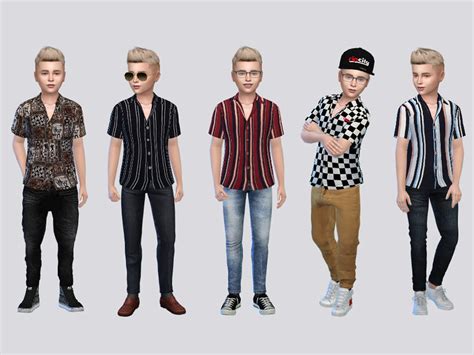 Smyth Casual Shirts Kids By Mclaynesims From Tsr Sims 4 Downloads