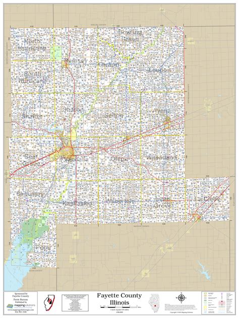 Fayette County Illinois 2020 Wall Map Mapping Solutions