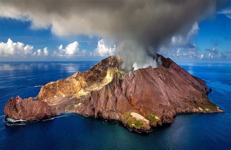 Free Picture Eruption Smoke Volcano Sea Ocean Coast Landscape