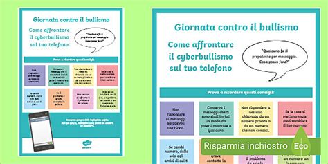 FREE Poster Su Come Affrontare Il Cyberbullismo Scuola Primaria