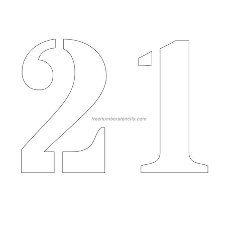 Free 11 Inch 21 Number Stencil Number