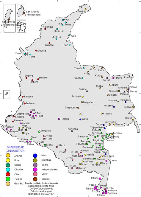 indigenas de colombia mapa