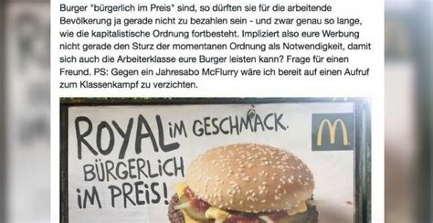 wohl schönste McDonalds Kritik seitdem es Fast Food gibt