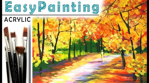 Beautiful Fall Forest How To Paint 🎨acrylic Tutorial For Beginners