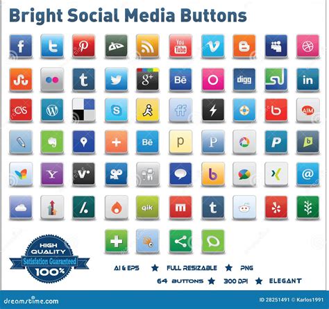 Bright Social Media Buttons Editorial Photo Illustration Of Fresh