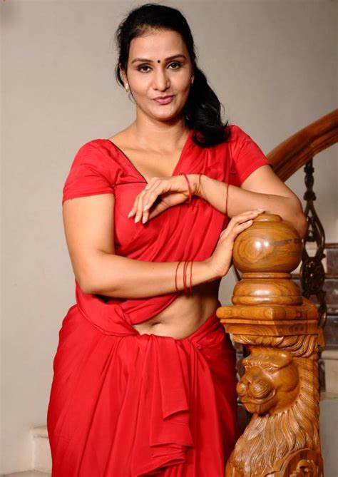 Telugu Actress Apoorva Hot In Red Saree Telugu Actress Gallery
