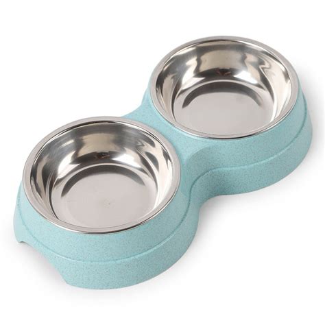 Stainless Steel Pet Bowldouble Small Dog Bowl With Non Skid Rubber Fe
