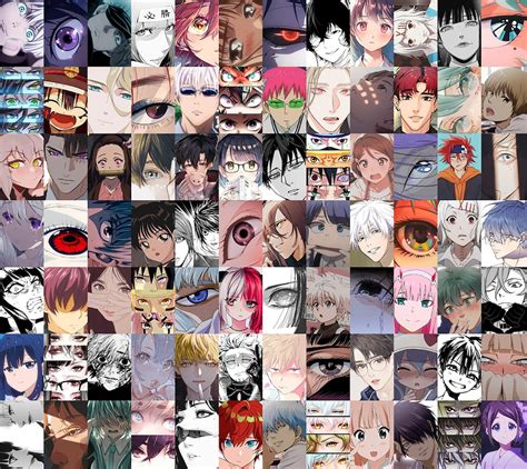 Printed Anime Manga Icons Wall Collage Kit Anime Manga Faces Wall