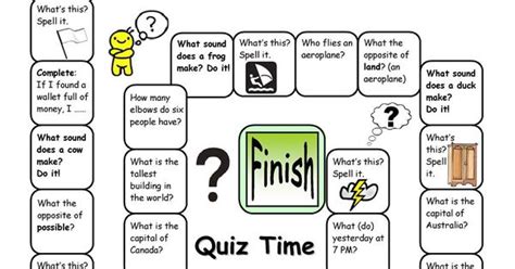 Board Game Quiz Time Pre Intermediate English Language Esl Efl