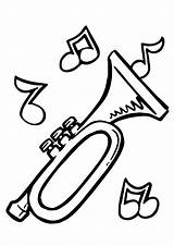 Trumpet Coloring Printable Playing Categories Trumpets sketch template