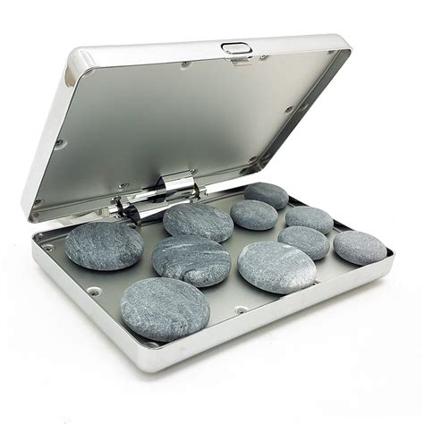 chrome case portable professional massage stone heater warmer hot rocks plate ebay