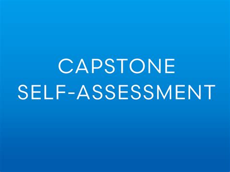 Capstone Self Assessment By Lindsey Bemmels On Dribbble