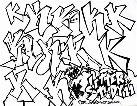 Graffiti Letters Coloring Pages - Coloring Home