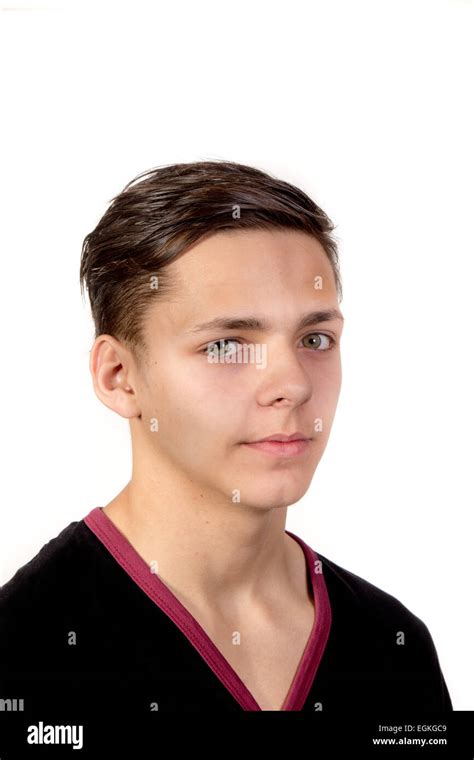 White Teenage Boy Portrait Stock Photo Alamy
