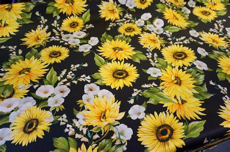 Sunflower Print Hammered Silk Satin Fabric Muse